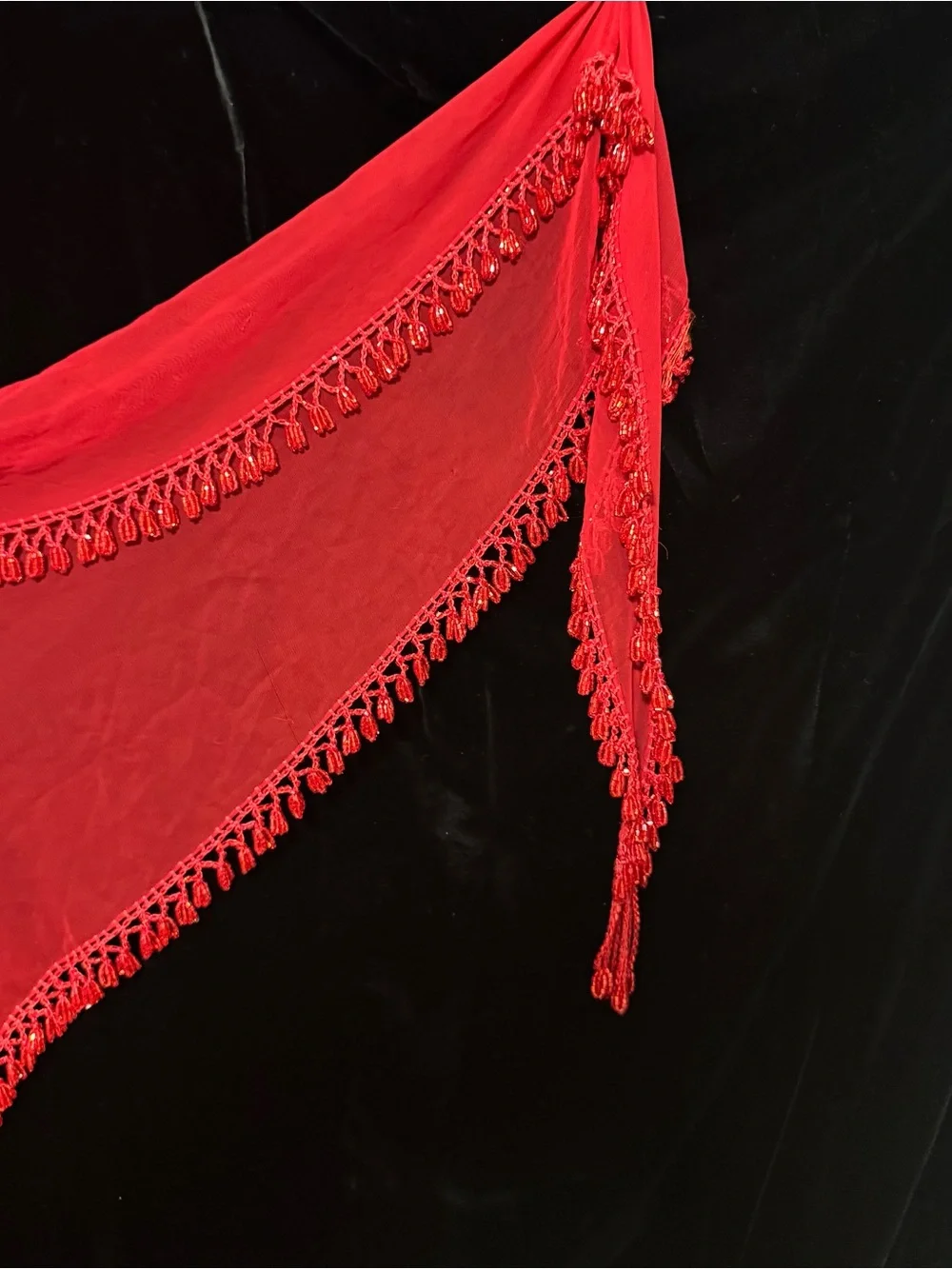 Red Egyptian Beaded Scarf